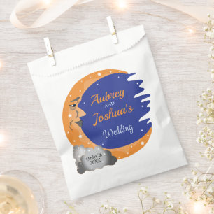 Sachets En Papier Mariage personnalisé Orange & Blue Over the Moon