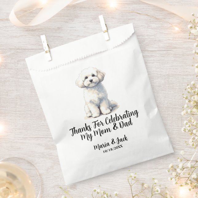 Sachets En Papier Mariage pour animaux de compagnie Bichon couleur c (Coupé)