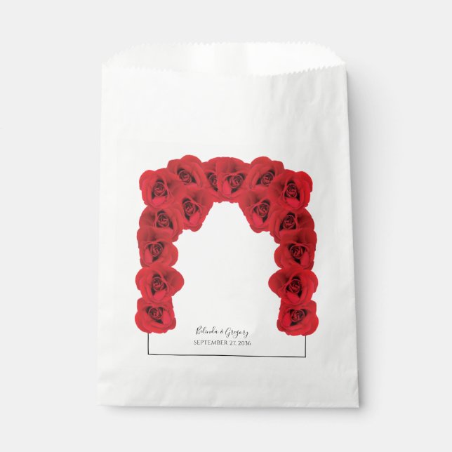 Sachets En Papier Mariage Red Roses (Devant)