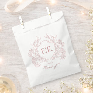 Sachets En Papier Mariage Remerciement Monogramme Couronne Florale R