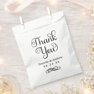 Sachets En Papier Mariage Remerciements Écriture Élégante