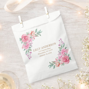Sachets En Papier Mariage rose floral
