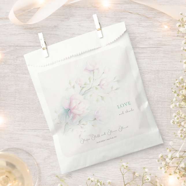 Sachets En Papier Mariage rose Magnolia (Coupé)