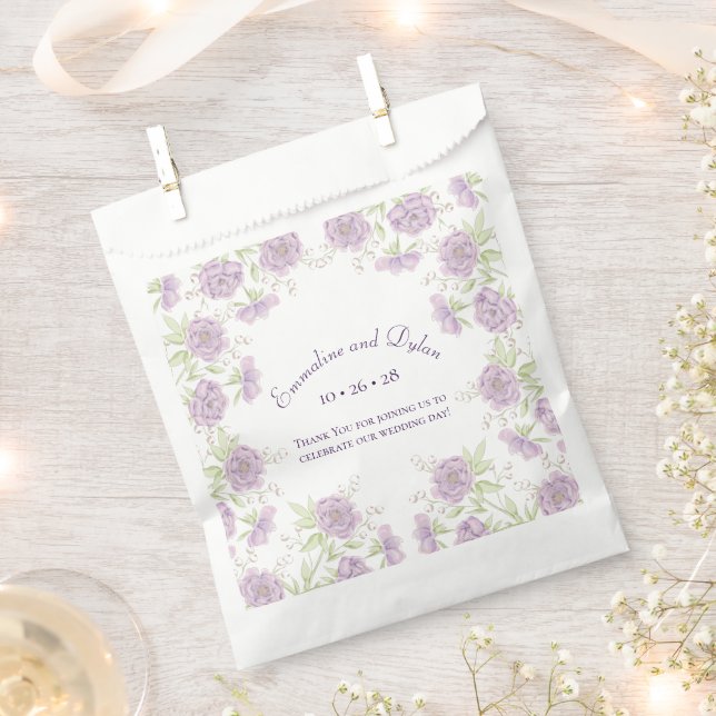 Sachets En Papier Mariage Rose Violette Lavande (Coupé)