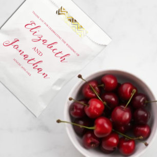Sachets En Papier Mariage Rouge Cerise