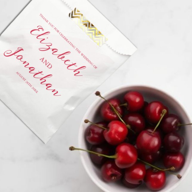 Sachets En Papier Mariage Rouge Cerise (Créateur téléchargé)