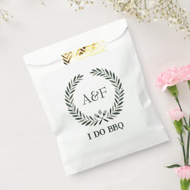 Sachets En Papier Mariage Rustique Monogramme Je Fais Un BBQ Enterre (Scellé)