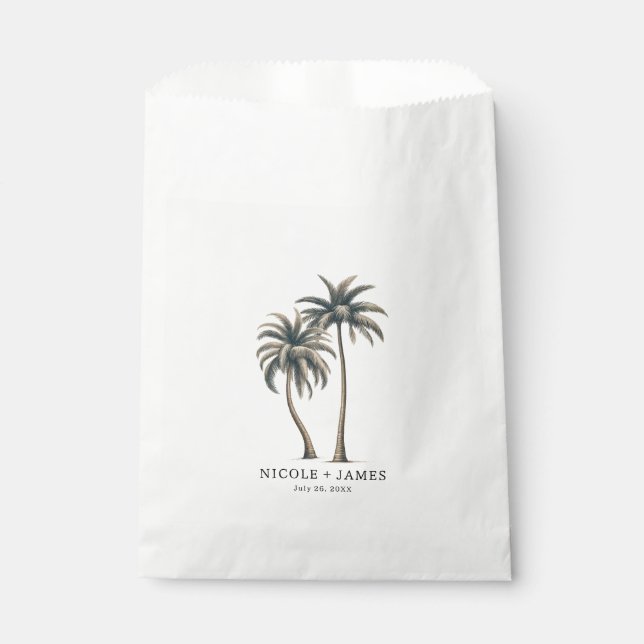 Sachets En Papier Mariage rustique sur le thème tropical et côtier a (Devant)
