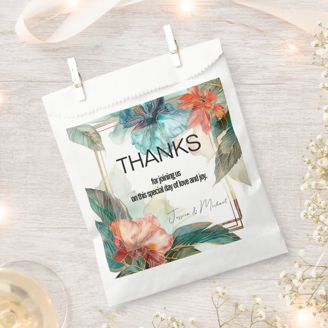 Sachets En Papier 💗 Mariage Sérénade d'Hibiscus Paradis (Coupé)
