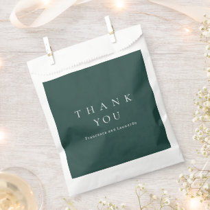 Sachets En Papier Mariage Simple Émeraude Classique