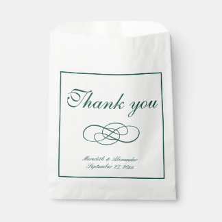 Sachets En Papier Mariage vert émeraude formel minimaliste