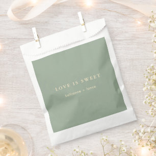 Sachets En Papier Mariage Vert Sauge Moderne Simple