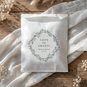 Sachets En Papier Mariage Vintage Français Émeraude L'amour est doux