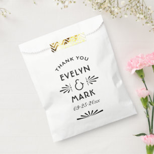 Sachets En Papier Mariage Vintage Noir Art Déco Merci