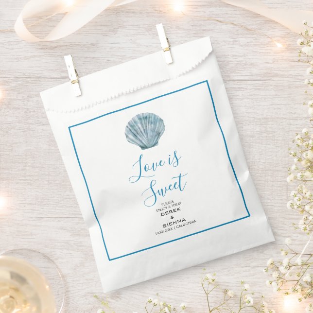 Sachets En Papier Mariage vintage Turquoise bleu simple (Coupé)