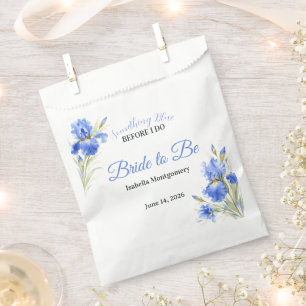 Sachets En Papier Mariée Iris Bleu Future Mariée Baby Shower Bleu