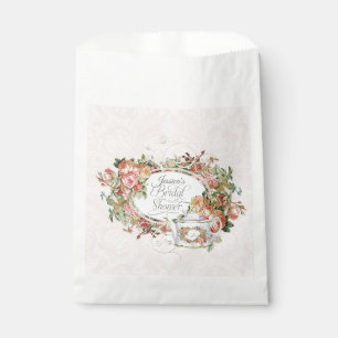 Sachets En Papier Mariées Nom Fête des mariées Blush Rose Tea Party