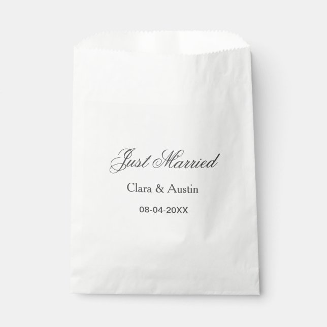 Sachets En Papier Mariés add nom du couple date année sim mariage (Devant)