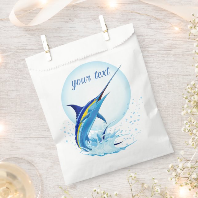 Sachets En Papier Marlin Bleu Jaillissant de l'Océan (Coupé)