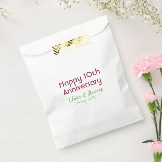 Sachets En Papier MARON GREEN PASTEL happy 10th anniversary wedding