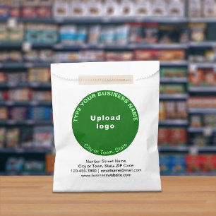 Sachets En Papier Marque d'affaires ronde verte sur sac en papier