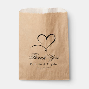 Sachets En Papier Marque de cœur Élégant Mariage Invité Merci