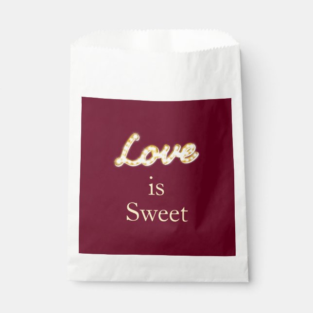 Sachets En Papier Marquee Lights Favoriser Sac - marsala (Devant)