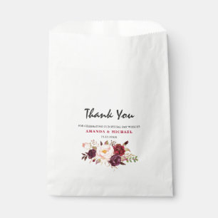Sachets En Papier Marsala rouge de Bourgogne Floral Rustique Boho ma
