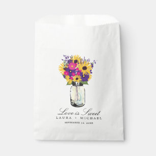 Sachets En Papier Mason Jar Daisies et tournesols   Faveurs