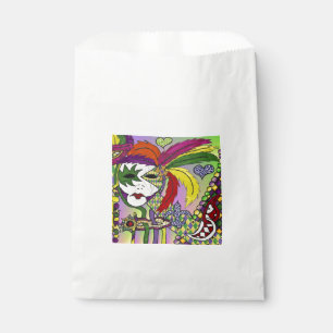 Sachets En Papier Masque de plumes de Mardi Gras psychédélique