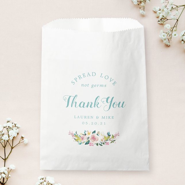 Sachets En Papier Masque de Visage Fleurs Roses Rustique pour Mariag (Créateur téléchargé)