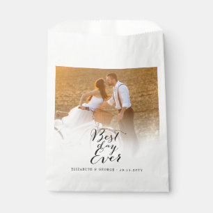 Sachets En Papier Meilleur Jour De Script Calligraphie Mariage Photo