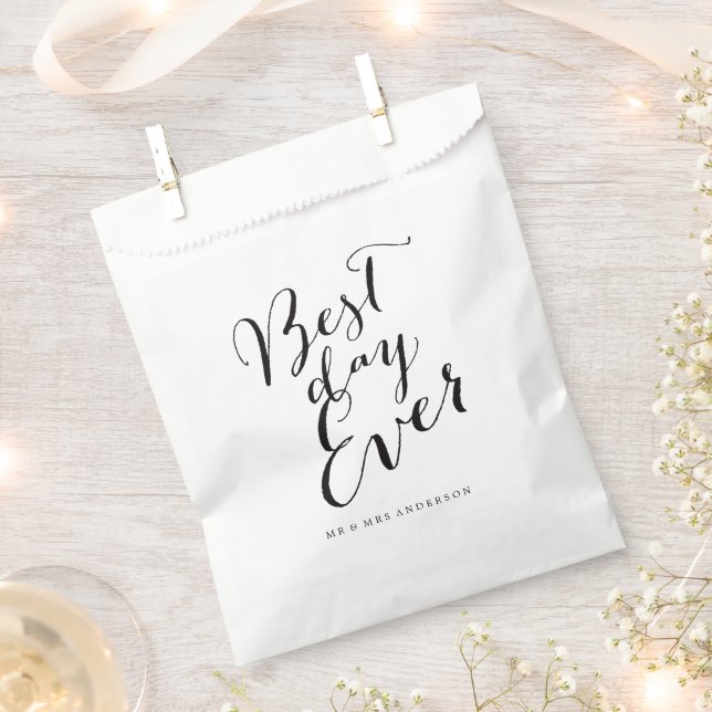Sachets En Papier Meilleur jour de tous les temps Script Chic Callig (Coupé)