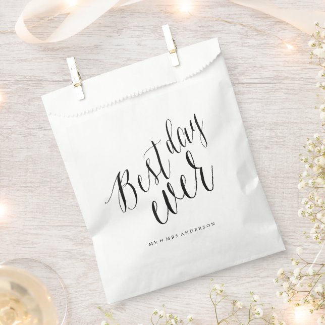Sachets En Papier Meilleur Jour de Tous les Temps Script Chic Callig (Coupé)