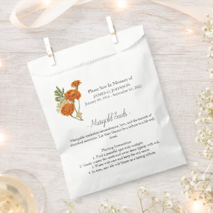 Sachets En Papier Memorial Marigold Instructions Funérailles des sem