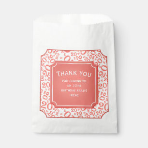 Sachets En Papier Merci : 20e nombre aléatoire Motif Coral 20