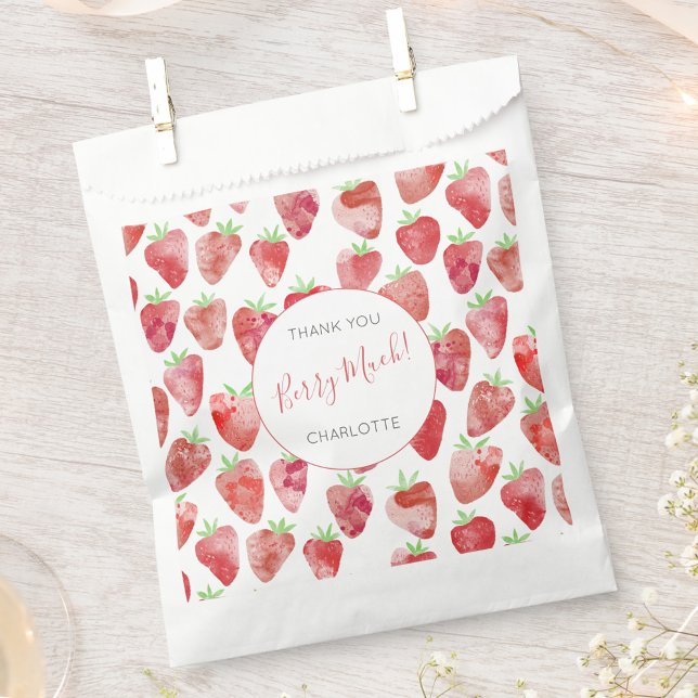 Sachets En Papier Merci aux fraises (Créateur téléchargé)