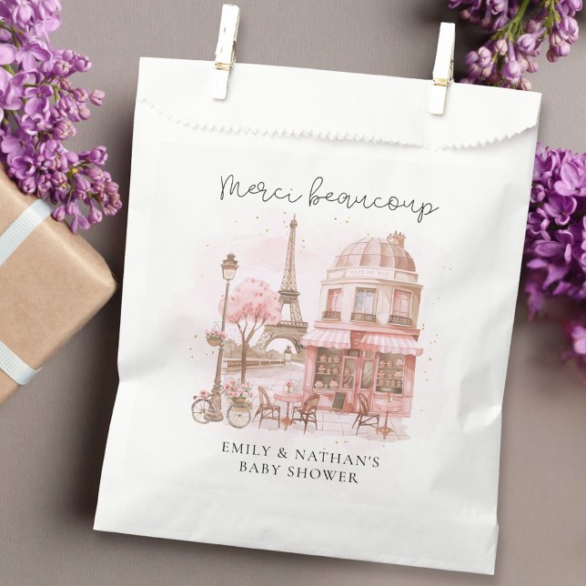 Sachets En Papier Merci Beaucoup Paris Café Baby shower Merci (Créateur téléchargé)