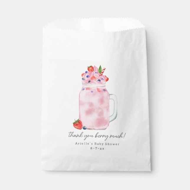 Sachets En Papier Merci Berry Beaucoup de Baby shower Fruit Smoothie (Devant)