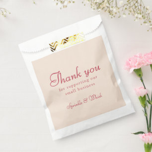 Sachets En Papier Merci Boulangerie Rouge Et Crème Rétro