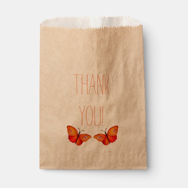 Sachets En Papier Merci Buterflies tirant Favoriser Sac (Devant)