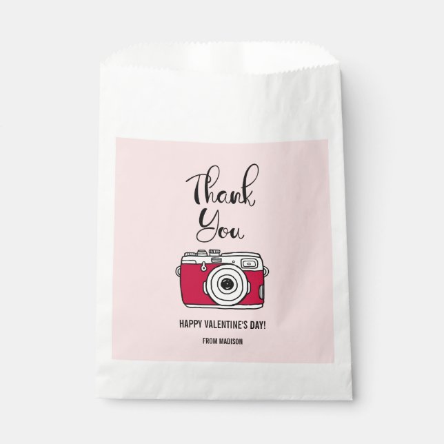 Sachets En Papier Merci Caméra Valentine Favoriser Sac (Devant)