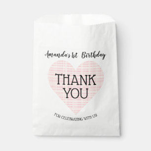Sachets En Papier Merci Cardiaque rose jaune