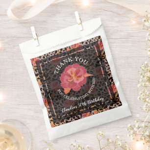 Sachets En Papier Merci d'anniversaire du léopard