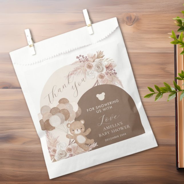 Sachets En Papier Merci d'attente du Baby shower d'attente du boho T (Créateur téléchargé)