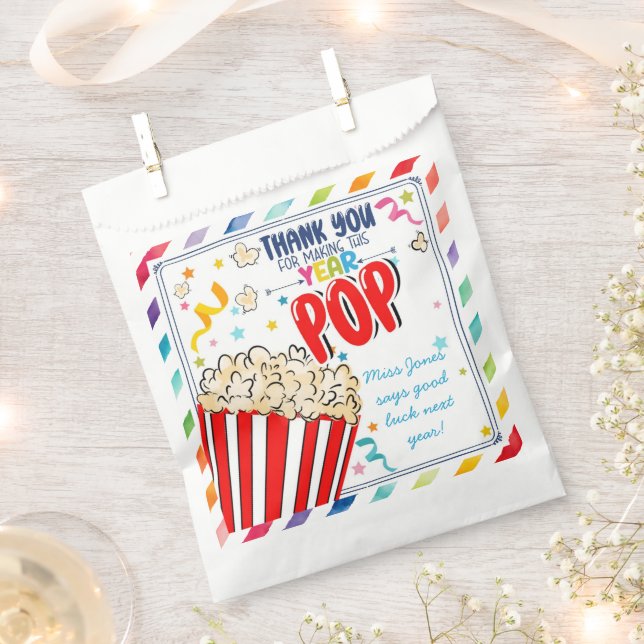 Sachets En Papier merci d'avoir fait cette année pop classe quitter (Coupé)