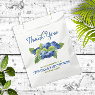 Sachets En Papier Merci de Baby shower à thème Blueberry