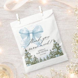 Sachets En Papier Merci de Baby shower d'hiver de Bow rose
