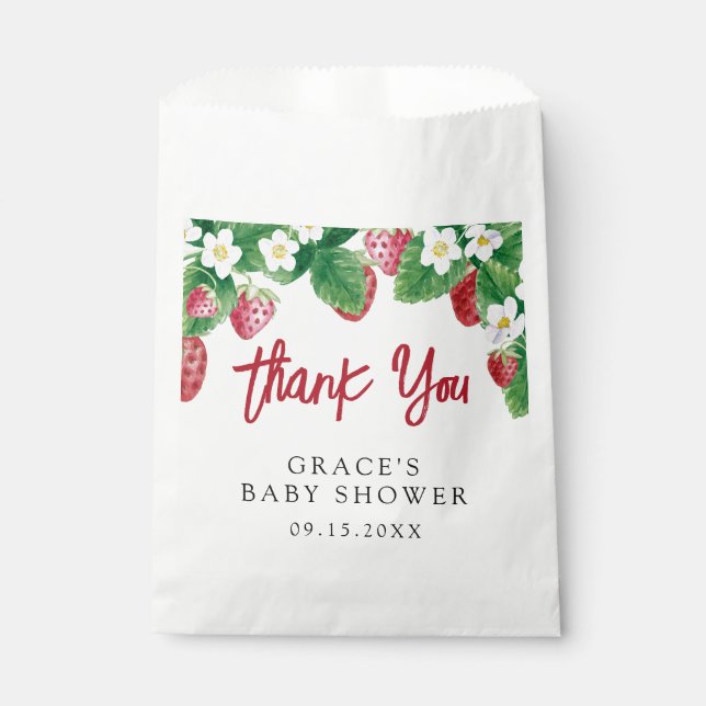 Sachets En Papier Merci de Baby shower doux Berry (Devant)