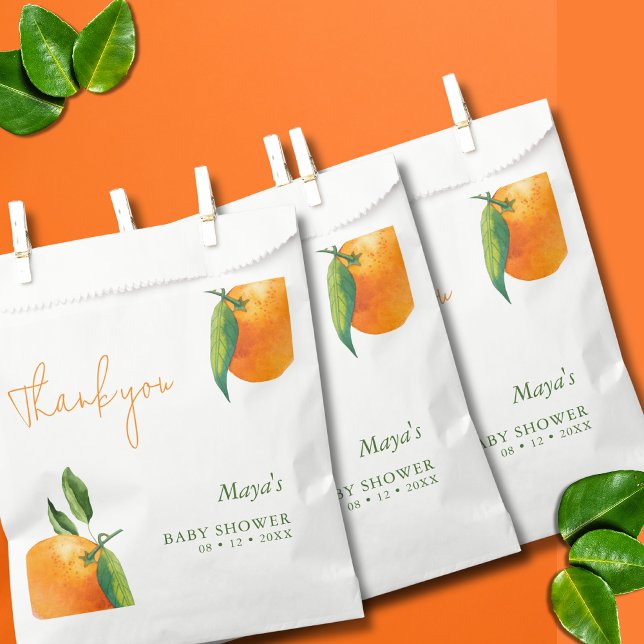 Sachets En Papier Merci de Baby shower Orange Cutie (Créateur téléchargé)